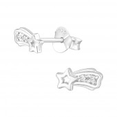 Cercei din argint cu zirconii model stea cazatoare DiAmanti DIA40104